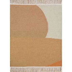 Alfombra de Lana Tejida Plana Indusbar Gold, Estilo Kilim Hecha a Mano, Rectangular 9x12, Diseño Abstracto Moderno, Ideal para Dormitorio -DW-7095 - Product Image 1
