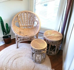 Venta al por mayor muebles de patio al aire libre silla de mimbre de bambú juego de mesa de jardín y sillas de jardín con taburete muebles de bambú al aire libre - Product Image 2