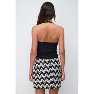 เสื้อผู้หญิงลำลองผูกด้านหน้า 97% โพลีเอสเตอร์ ถักสไตล์โบฮีเมียน คอกลม แขนสั้น ทรงปกติ ยาว ใส่ได้ทั้งฤดูใบไม้ผลิ ฤดูร้อน ฤดูใบไม้ร่วง - Product Image 5