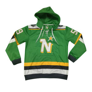 Sweat à capuche de hockey sur glace personnalisé par sublimation, unisexe, 100% polyester, sweat à capuche de hockey sublimé avec lacets, vêtements d'équipe pour hommes, logos - Product Image 1