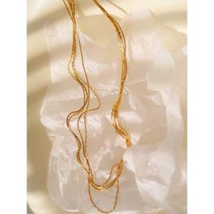 Collana a strati placcata oro, multistrato, anti-ossidazione, sottile, a spina di pesce, a serpente, a catena, alla moda, regalo - Product Image 5