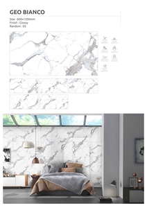 กระเบื้องเคลือบเงา600X1200mm สำหรับตกแต่งภายใน & ภายนอกห้องครัวห้องน้ำและพื้น - Product Image 2