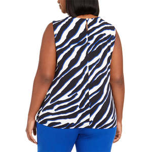 Canotta da donna Calvin Klein taglie forti blu 2XL in maglia con stampa animalier e scollo arricciato - Product Image 2