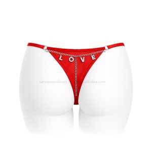 Tanga de Mujer Estilo Lolita, Tejida a Crochet, Sin Costuras, de Cintura Baja, con Lazo Decorativo, Color Liso, Marca Samavia, con Spandex - Product Image 2