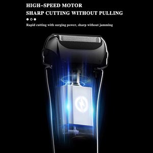 Rasoir Électrique Rotatif Sans Fil pour Hommes, Rechargeable, Étanche IPX7, Double Lame, Tondeuse Corps et Visage pour Utilisation en Camping-Car - Product Image 1