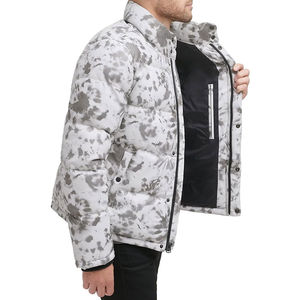 La última chaqueta acolchada de invierno para hombre de High Street Design de talla grande de manga larga con cuello de pie calentado de tela de lona - Product Image 3