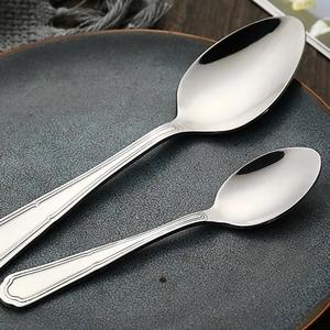 Ensemble de couverts en argent de luxe, vaisselle en acier inoxydable avec poignée, ensemble de vaisselle, couverts polis miroir pour hôtel - Product Image 4