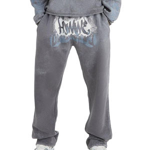 Ensemble de survêtement vintage pour homme, streetwear d'hiver, 100% coton, imprimé, évasé, unisexe, broderie, prix de gros - Product Image 4