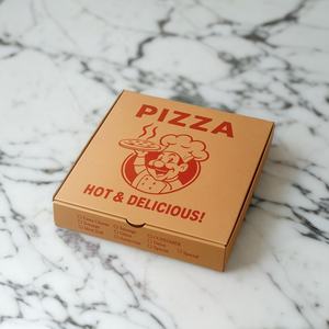 Caja de entrega de pizza de papel Kraft resistente a la grasa ecológica duradera blanca con orificios de ventilación para comida caliente - Product Image 5