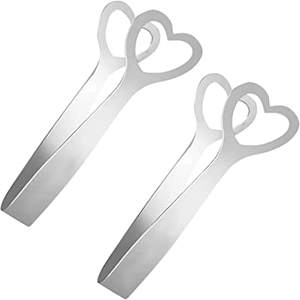 Cubitos de hielo de acero inoxidable y azúcar, pinzas en forma de corazón, artesanía, acero inoxidable pulido brillante - Product Image 1