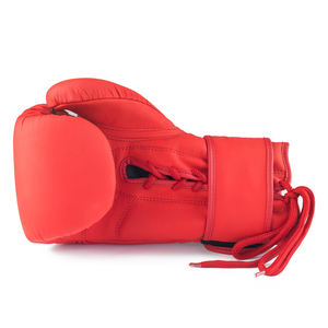 Matte <b>Red</b> Leather Boxing <b>Gloves</b> , Hook N Loop & Laces Combination <b>Gloves</b> & Training Bag <b>Gloves</b> for Boxing - Product Image 2