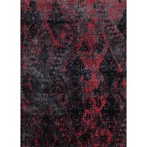 Alfombra Rectangular Kavi Gris y Negra, Tejida a Mano con Lana y Seda de Bambú, Diseño Abstracto para el Hogar, Pasillo, Habitación Juvenil, Modelo Esk-662 - Product Image 1