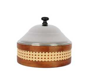 Nueva llegada redonda Hotpot Set de dos platos de frotamiento de lujo con acabado plateado para calentar alimentos Buffet Uso de fiesta de boda al por mayor - Product Image 5