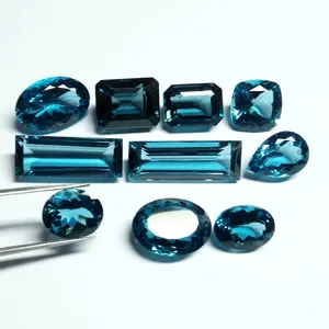 Натуральный Лондонский синий топаз, драгоценный камень, смешанные формы, Лондонский синий топаз из Бразилии, полудрагоценный камень большого размера, голубой топаз