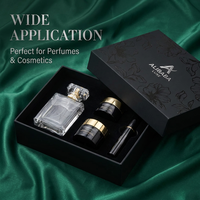 Caja de Regalo Rígida Negra Mate de Lujo con Logotipo Personalizado, Estuche de Papel para Set de Regalo de Cosméticos y Perfumes, Impresión en Lámina