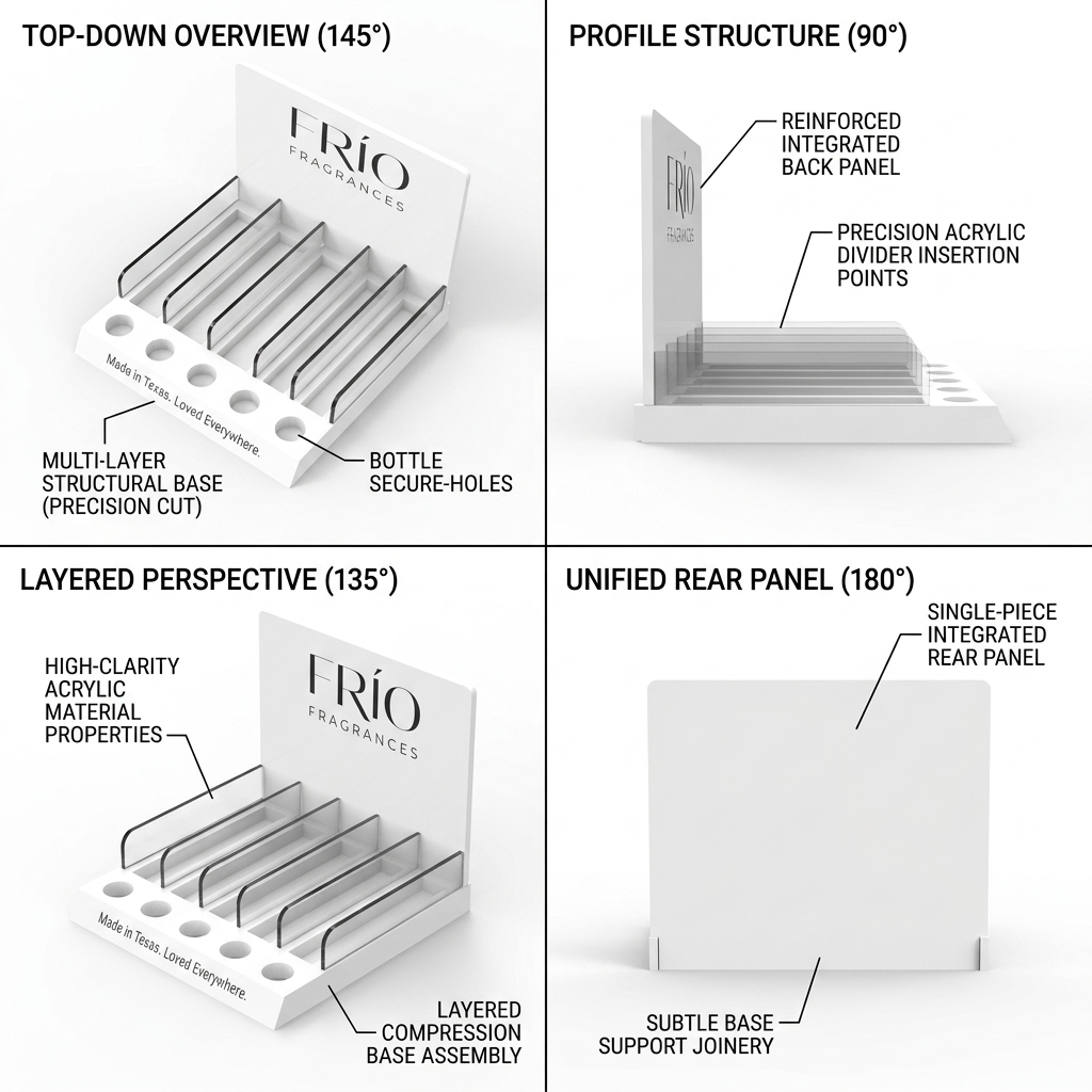 Wholesale Custom Acrylic Countertop Perfume Essential Oil Display Stand Retail Cosmetic Skincare Organizer Tray — view 4