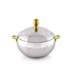 Classic Hammered Designer Copper Polished Kitchen Food Serving Casserole Dish Latest New Collection Round Hotels Tabletop Pots - Product Image 4