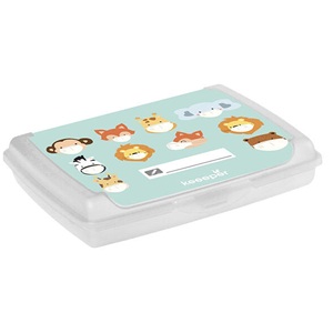 Boîte de rangement pratique pour la protection de la bouche/du nez, plastique durable (PP), transparent, 17 x 13 x 3,5 cm, collection Carla Kids - Product Image 1