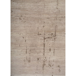 Tapis en laine et soie noué à la main Entropy Ivory, tapis abstrait rectangulaire en jute pour salon, idéal pour adolescents, pour la maison et le couloir - Product Image 3