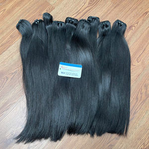 Cuticule de cheveux bruts alignée extension de cheveux humains vietnamiens texture droite naturelle couleur noire trame de cheveux vente 50% - Product Image 3