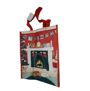 Bolsa tejida PP con forma de Feliz Navidad con asa Diseño de dibujos animados lindo Distribuidor mayorista de fábrica de Vietnam para bolsa de compras - Product Image 1