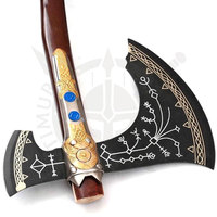 Meistverkaufte Industriequalität Leviathan Doppelklingen-Axt Game God War Maßgefertigte Handarbeit Hochkohlenstoffstahl Rosenholzgriff 35 Zoll