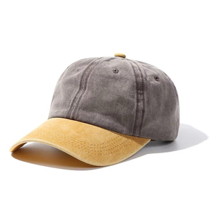 Gorra de béisbol unisex personalizada OEM, gorra de 5 paneles de algodón lavado con ala de contraste ajustable, duradera, elegante, para deportes al aire libre, uso diario - Product Image 1