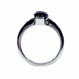 Bague en or blanc 18 carats de créateur avec tanzanite, pierre précieuse faite à la main de style vintage, grosse pierre, bague en diamant. - Product Image 5