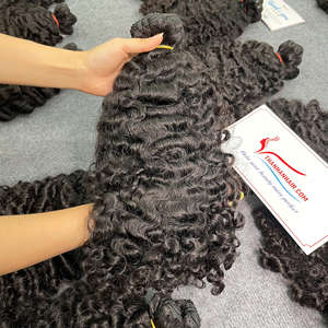 Paquets de cheveux Remy birmans et vietnamiens de haute qualité non traités grand stock avec des vagues et des boucles naturelles alignées sur les cuticules - Product Image 1