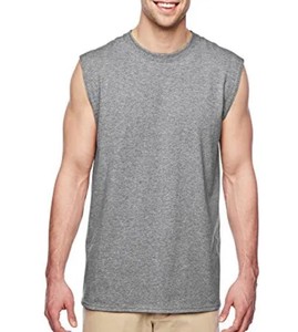 Nouveau design T-shirt décontracté sans manches à col rond pour homme, respirant, tricoté, 100% coton, couleur unie, séchage rapide - Product Image 5