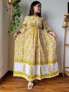 Robe Kaftan en Coton Respirant à Motifs Floraux Formelle d'Été sur Mesure - Imprimée Courte Ajustable pour les Clients de Boutique Revendeurs de Vêtements - Product Image 2