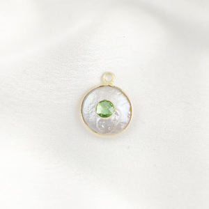925 Sterling Silver Pearl Avec Péridot Quartz Gemstone Lunette Réglage Or Vermeil Pierre De Naissance DIY Fabrication de Bijoux En Gros Charme - Product Image 1