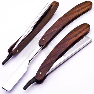 Maquinilla de afeitar recta personalizable de calidad superior, uso Personal profesional, hoja de acero inoxidable, Natural mango de madera, herramienta de afeitado - Product Image 1