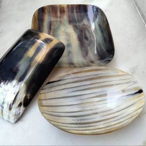 Cuencos de Cuerno Natural Hechos a Mano HF Crafts, Aptos para Lavavajillas, Servidores de Ensalada Ecológicos para Decoración de Cocina y Adornos para el Hogar - Product Image 1