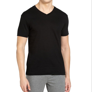 Wholesale Blank T Shirt <b>black</b> color Custom 100% Cotton T-Shirt Printing Logo For <b>Men</b> Plain T Shirts Printed - Product Image 1