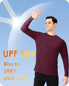 Camiseta de Protección Solar para Hombre, Color Sólido, Protección UV SPF UPF 50+, Manga Larga, Secado Rápido, Ligera, para Pesca y Running - Product Image 2