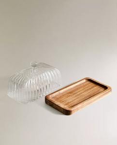 Beurrier en verre et bois, très vendu - Product Image 5