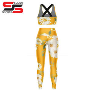 Ensemble de yoga pour femmes à la mode 2 pièces tenue de yoga par sublimation pour l'exercice - Product Image 2