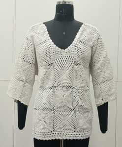 Vestido tejido a mano de algodón 100% macramé, hecho a medida, natural, ideal para diseñadores de vestidos y tiendas de ropa para reventa - Product Image 5