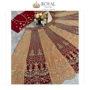Bộ sưu tập Lehenga Choli cưới mới thiết kế cao cấp chất lượng tuyệt vời, chất liệu lưới mềm, giá rẻ. - Product Image 4