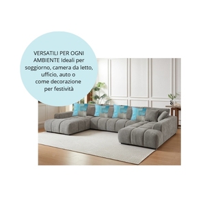 Lot de 4 housses de coussin effet velours doux 45x45 cm bleu gris style abstrait moderne taies d'oreiller décoratives - Product Image 4
