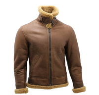 Veste d'hiver pour homme en fausse fourrure sherpa, 100% cuir véritable, grande taille, col rabattable, chauffante, coupe-vent, écologique