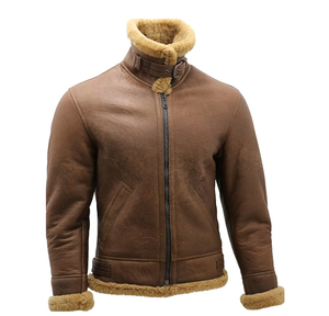 Chaqueta cálida de invierno Sherpa de piel sintética 100% cuero genuino de talla grande cuello vuelto de gran tamaño diseño extraíble estilo de calle alta - Product Image 4