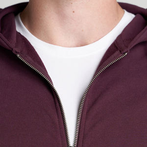 Sudadera con capucha con cremallera para hombre OEM/ODM 100% Material de algodón Sudadera con capucha con cremallera sólida transpirable ligera Impresión de logotipo personalizada - Product Image 3
