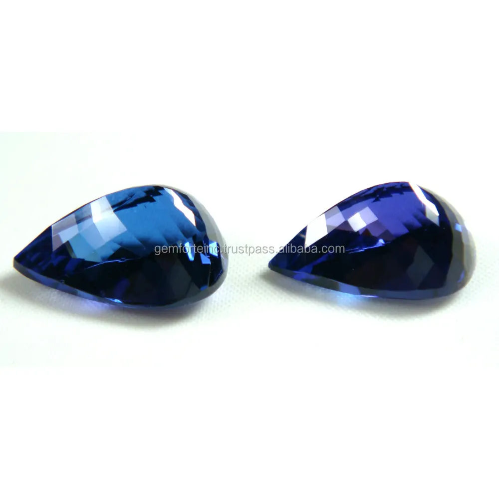 12X8MM Poire Forme Tanzanite Cut Pierre En Vrac Quantité Prix De Gros Vente Poire À La Main Tanzanite À Facettes Coupe Lâche Gemme