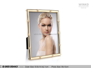 Winko BAMBOO Metal Photo <b>Frame</b> Picture <b>Frame</b> 13X18Cm "Bamboo" Photo <b>Frame</b>, Blk Back, <b>Gold</b> E-Coating - Product Image 1