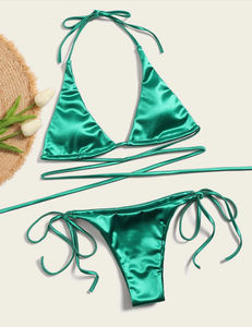 Bikini de Dos Piezas con Diseño Personalizado, Sexy, para Mujer, con Decoración de Cristal en la Cintura, Estampado Animal, Secado Rápido y Transpirable - Product Image 5