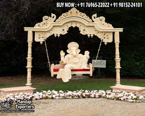 Mariage extérieur aspect bois fibre Mayur Mandap jardin thème indien mariage Mandap superbe gujarati mariage décor fibre Mandap - Product Image 4
