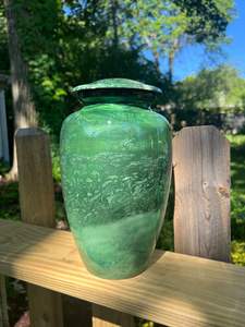 Vente de gros Urne funéraire commémorative en malachite de grande taille Urne commémorative en métal fabriquée à la main abordable noire traditionnelle - Product Image 3