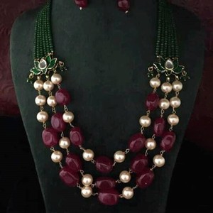 Collar de Piedras Preciosas Naturales con Rubí, Rubí Azul, Esmeralda y Ónix - Certificado IGI, 20 Quilates, Regalo para Mujer para Ocasiones Especiales - Product Image 1